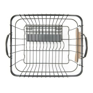 LunaLulinlk (2 pack) Metal Dish Rack with Caddy, Antique Gray - 1 of 4