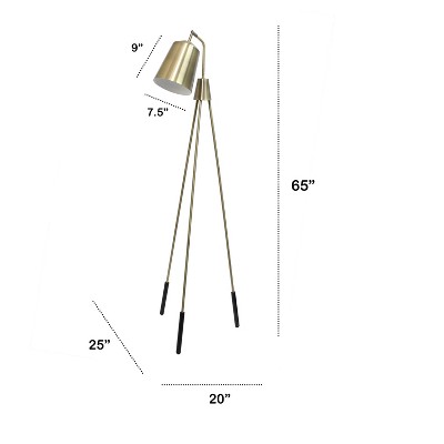 Adjustable Black Tripod Floor Lamp with Spotlight Shade