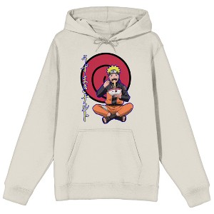Naruto Shippuden Naruto Eating Ramen Long Sleeve Tofu Men's Hooded Sweatshirt - 1 of 3