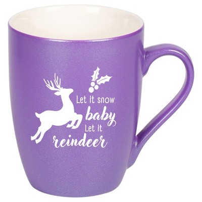Elanze Designs Let It Snow Baby Let It Reindeer Passion Purple 10 ounce New Bone China Coffee Cup Mug