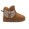 bebe Toddler Girls' Winter Boots - Snow Boots with Microsuede Upper, Rhinestone Bow, Cozy Shoes for Little Kid, Cognac, 8 - 2 of 4