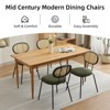 Dining Chairs Set of 2 - Mid-Century Modern Velvet Upholstered, Rattan Backrest, Sturdy Metal Legs, Perfect for Kitchen, Living Room, Reception - 2 of 4