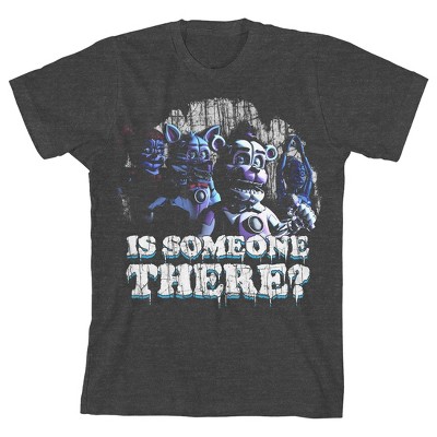Five Nights Sister Location Is Someone There Boy's Charcoal Heather T-shirt