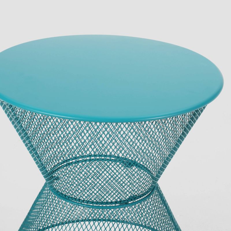 Nevada Iron Modern Side Table - Matte Teal - Christopher Knight Home, 6 of 9