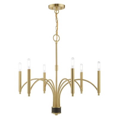 Livex Lighting Wisteria 6 - Light Chandelier in  Satin Brass