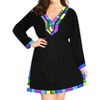 HAPPY BAY Women's Summer Bathing Suit Cover-up Vacation Beachwear Mini Swim Suit Loose Beach Dress Short Swim Shirt X-Large-XX-Large Black Solid - 3 of 4
