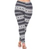 Women's Plus Size Printed Leggings - One Size Fits Most Plus - White Mark - 3 of 3