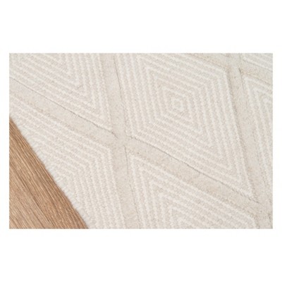 Langdon Beige Rectangular Wool Geometric Area Rug