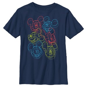 Boy's Disney Mickey Mouse Neon Outlines T-Shirt - 1 of 4