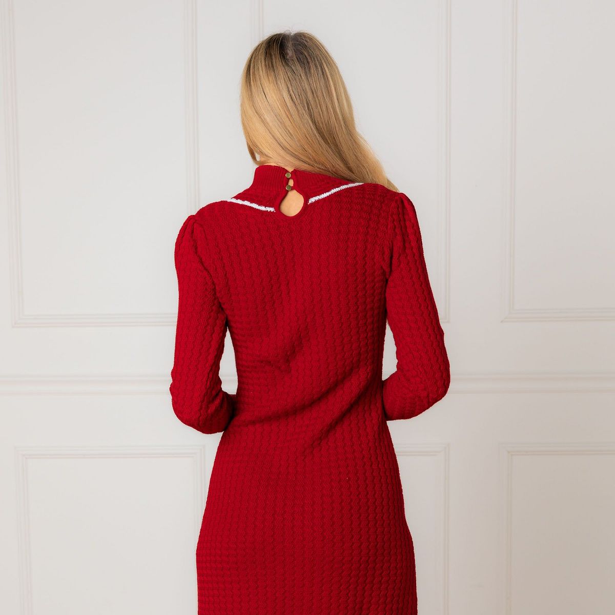 Hope & Henry Women's Organic Mock Neck Cable Sweater Dress, Adult - thumbnail 6