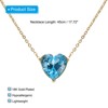 Unique Bargains Women's Birthstone Cubic Zirconia 18K Gold Plated Heart Necklace 17.7" - 2 of 4