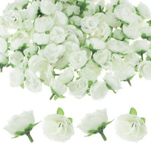 Unique Bargains Silk Plastic Small Faux Rose Artificial Flower Heads 1.2 inch - 1 of 4