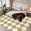Coucheta Washable Checkered Area Rug, Non-Slip & Stain Resistant, Modern Geometric Plaid Carpet for Bedroom, Living Room, Hallway, Dining & Nursery - 3 of 4