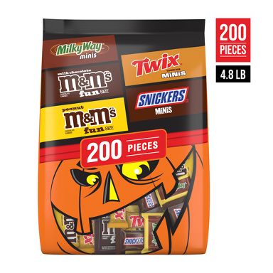 Assorted Halloween Chocolate Candy Minis and Fun Size Variety Bag - 76.94oz/200ct