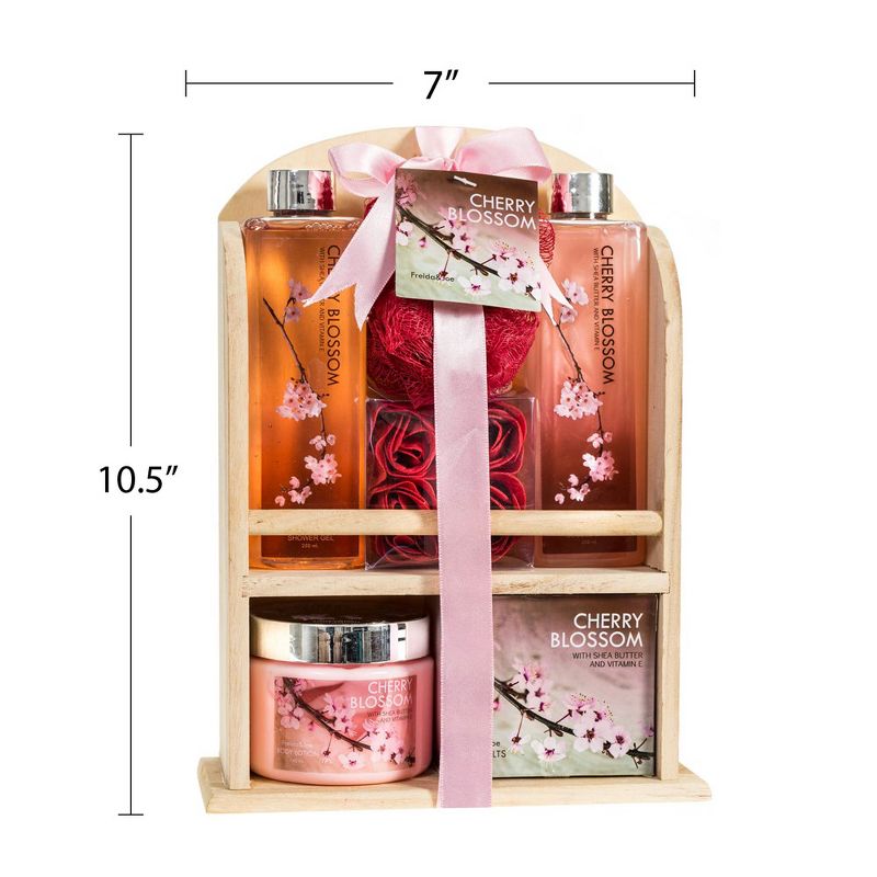 Freida & Joe  Cherry Blossom Fragrance Spa Collection in Wood Curio Bath & Body Gift Set Luxury Body Care Mothers Day Gifts for Mom, 4 of 12