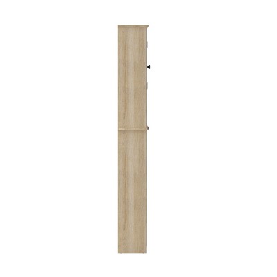 Rustic Brown Engineered Wood Over-the-Toilet Storage Cabinet with Adjustable Shelves