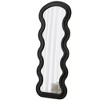 Whisen Flannel Wavy Full-Length Mirror with Soft Padded Wooden Design, Irregular Floor or Wall Mirror, 3 Colors - 2 of 4