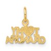 Black Bow Jewelry 14k Yellow Gold I Love My Grandma Charm or Pendant, 15mm - 3 of 4