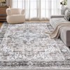 Vintage Area Rug, Large Washable Living Room Bedroom Rug Distressed Non-Slip Non-Shedding Low Pile Area Rug Floor Carpet for Dining Room Home - 3 of 4