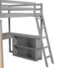 PAGED Simple Metal Loft Bed Bunk Bed with Desk, Twin Size Bed Frame with Storage Shelves, Ladder and Guardrail for Kids, Teens, Adults - 3 of 4