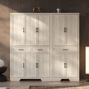 FUFU&GAGA Multifunctional Modular Storage Cabinet Bookcase Display Cabinet with Adjustable Shelving, Drawers & Safety Features - 1 of 4