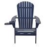 Jiallo Foldable Adirondack Chair with cup holder Conversation Set, 2 Foldable Adirondack Chairs with cup holders with Ottoman and 1 End Table - 2 of 4