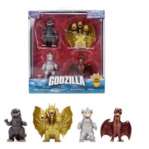 Set of 4 Diecast Figures "Godzilla" Franchise "Metalfigs" Series Diecast Models by Jada - 1 of 4