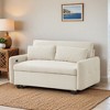 57.48" Pull-out Sofa Bed Convertible Couch 2 Seat Loveseat Sofa Modern Sleeper Sofa with Two Throw Pillows and USB Ports - Leovsnove - 2 of 4