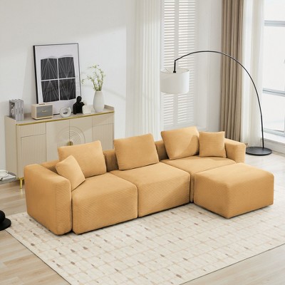 Hyleory Sectional Compression Sofa, Indoor Furniture Convertible Modular Compression Sectional Sofa Set