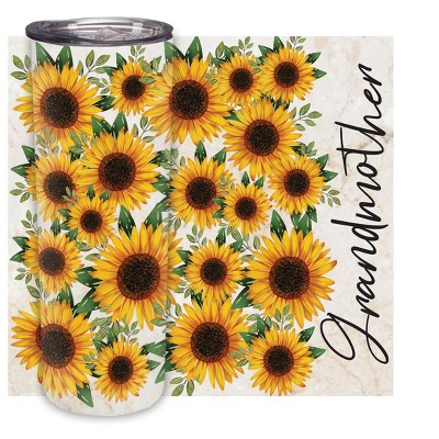 Elanze Designs Grandmother Yellow Sunflowers 20 ounce Stainless Steel Travel Tumbler