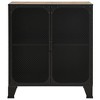 Storage Cabinet Set of 2 Rustic brown Metal and MDF Medium vidaXL - 4 of 4