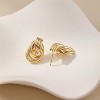 Gold Plated Chunky Gold Earrings for WomenKnot Link Circle Statement Drop Dangle Earrings Studs Trendy Jewelry - 3 of 4