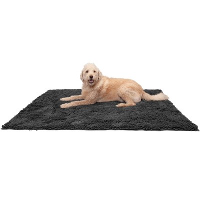 My Doggy Place - Ultra Absorbent Microfiber Dog Door Mat, Durable, Quick Drying, Washable, Prevent Mud Dirt, Keep Your House Clean (Charcoal w/ Paw