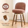 Bekrvio 26" Swivel Counter Height Bar Stools Set of 1/2/3/4,Fabric Upholstered Bar Chairs with Walnut Wood Legs, Counter-Height Kitchen Island Stools - 3 of 4