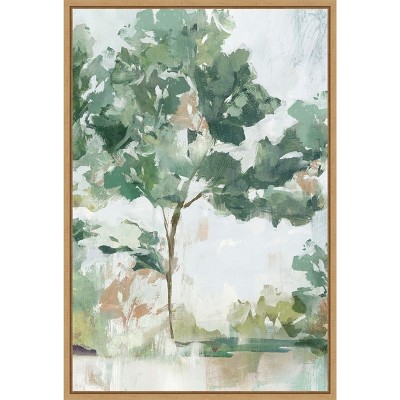 Green and Natural Abstract Landscape Canvas Print with Polystyrene Frame