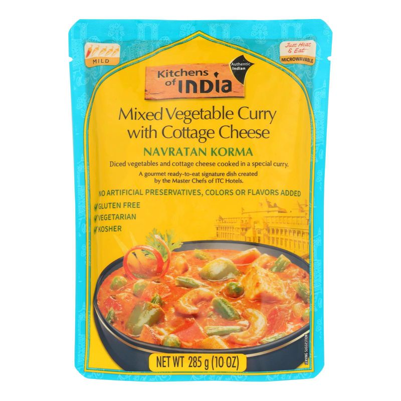 Kitchens of India Navratan Korma Mixed Vegetable Curry with Cottage Cheese - Case of 6/10 oz, 2 of 8