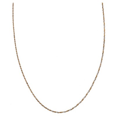 Two-Tone Chain with Lobster Clasp Closure in Sterling Silver - Gray/Yellow (18")