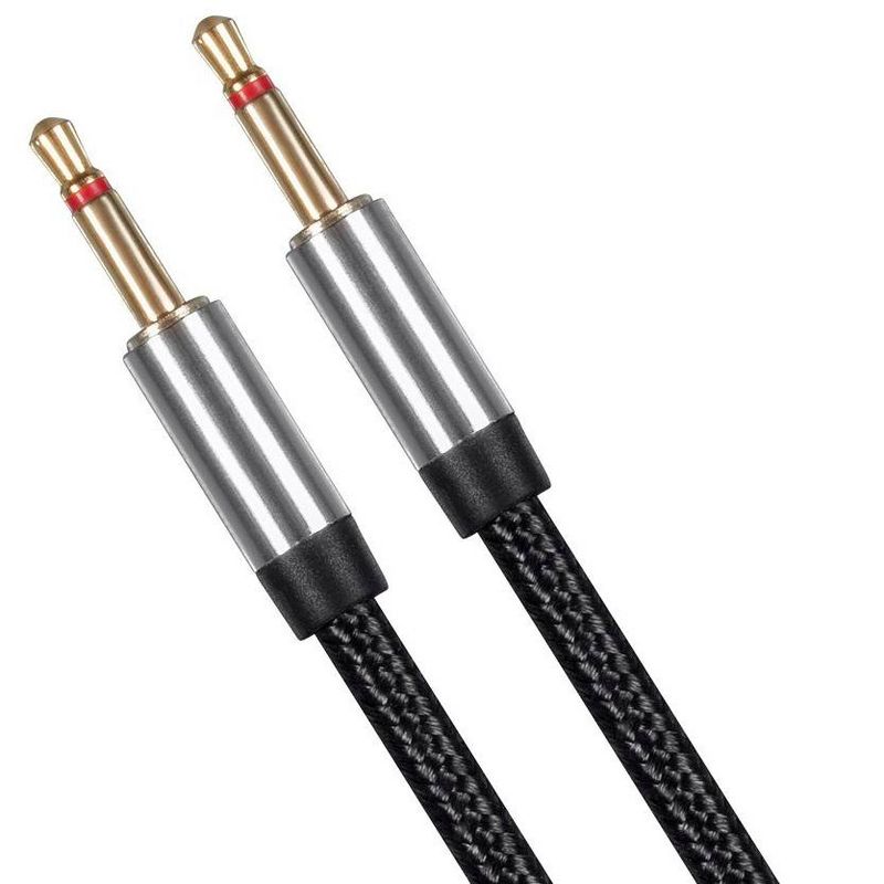 Monolith Dual 2.5mm to 3.5mm Headphone Cable - 6 Feet - Black With Braided Auxiliary Audio Cord, 3 of 5