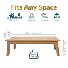 Sunnydaze Bodie Acacia Wood Outdoor Coffee Table with Natural Oil Finish - 45.25" W - 4 of 4