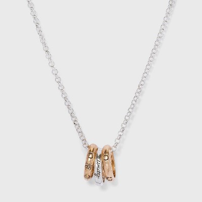 Photo 1 of Bella Uno Bellissima Recycled Silver Plated Unity Ring Chain Necklaces - Silver