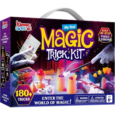 Klever Kits 180+ Magic Set- My First Magic Trick Kit- Amazing Magician Toy for Kids Aged 6+ Easy Tricks of Magic Wand, Illusion Cards and Magic Box