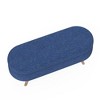 Ridstar 43.5 in. W Oval Ottoman Storage Bench with Rubber Wood Legs-Blue - 4 of 4