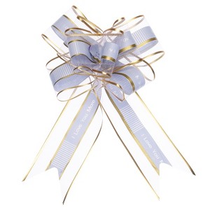 Unique Bargains Love You Pattern Gift Wrapping Large Pull Bows for Wedding 10 Pcs - 1 of 4