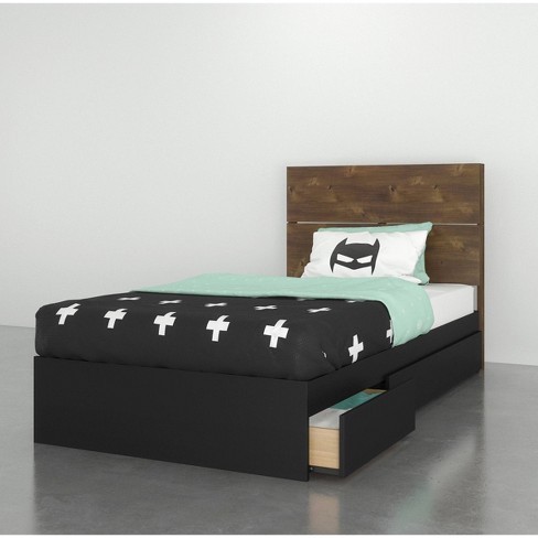 2pc Bogota Twin Bedroom Set Brown Black Nexera