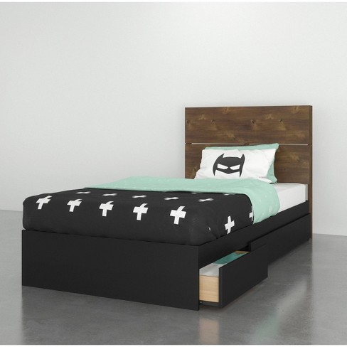 2pc Twin Bogota Bedroom Set Brown Black, Extra Long Twin Bedroom Sets