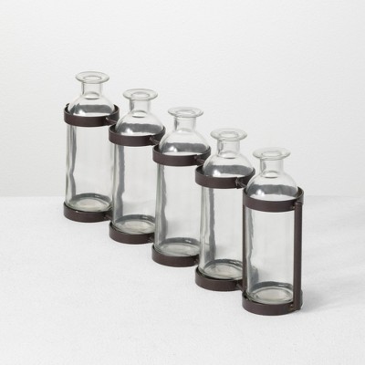 Sullivans Five Bottle Vase 6.5"H Clear