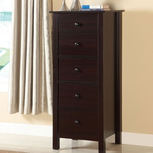 Sapphtopaz Modern Dresser with 5 Drawers, Tall Chest of Drawers with Round Handles, Retro Closet Organizers and Storage for Bedroom, Hallway - 1 of 4