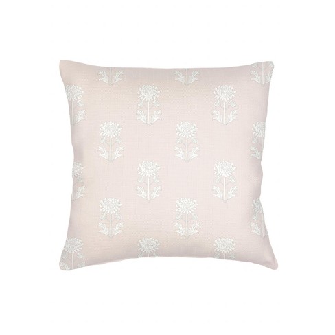 Pink Block Print Linen Euro Pillow 26x26 - image 1 of 1