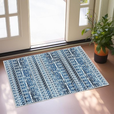 Garvee Boho Area Rug Ultra-Thin Print Rug,Foldable Durable Non-Slip Stain Resistant Rug