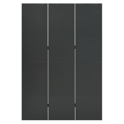 Anthracite Steel 3-Panel Folding Room Divider
